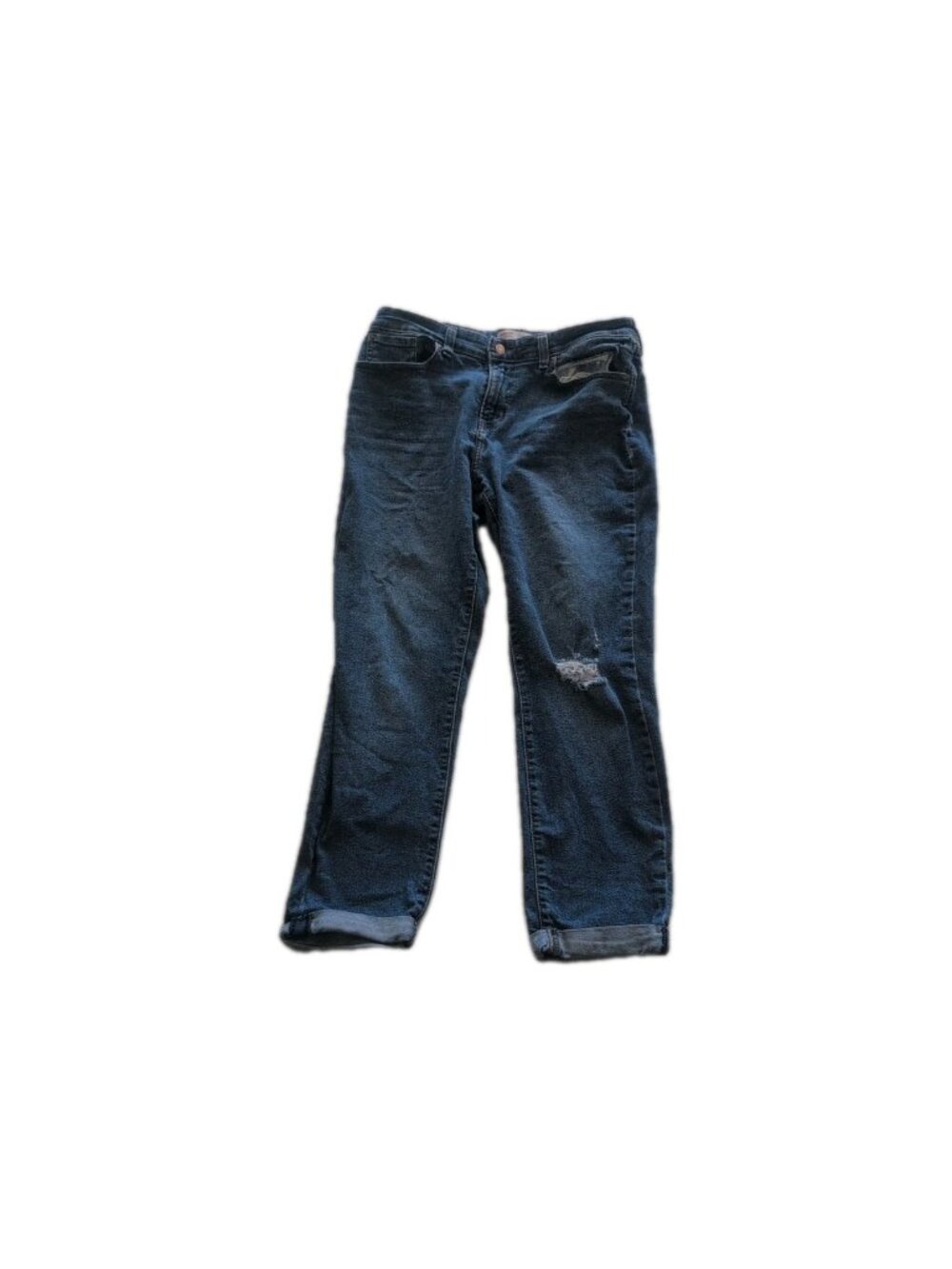 Signature Levi Strauss Boyfriend Women's Sz 14 Blue Jeans Straight Leg Ripped